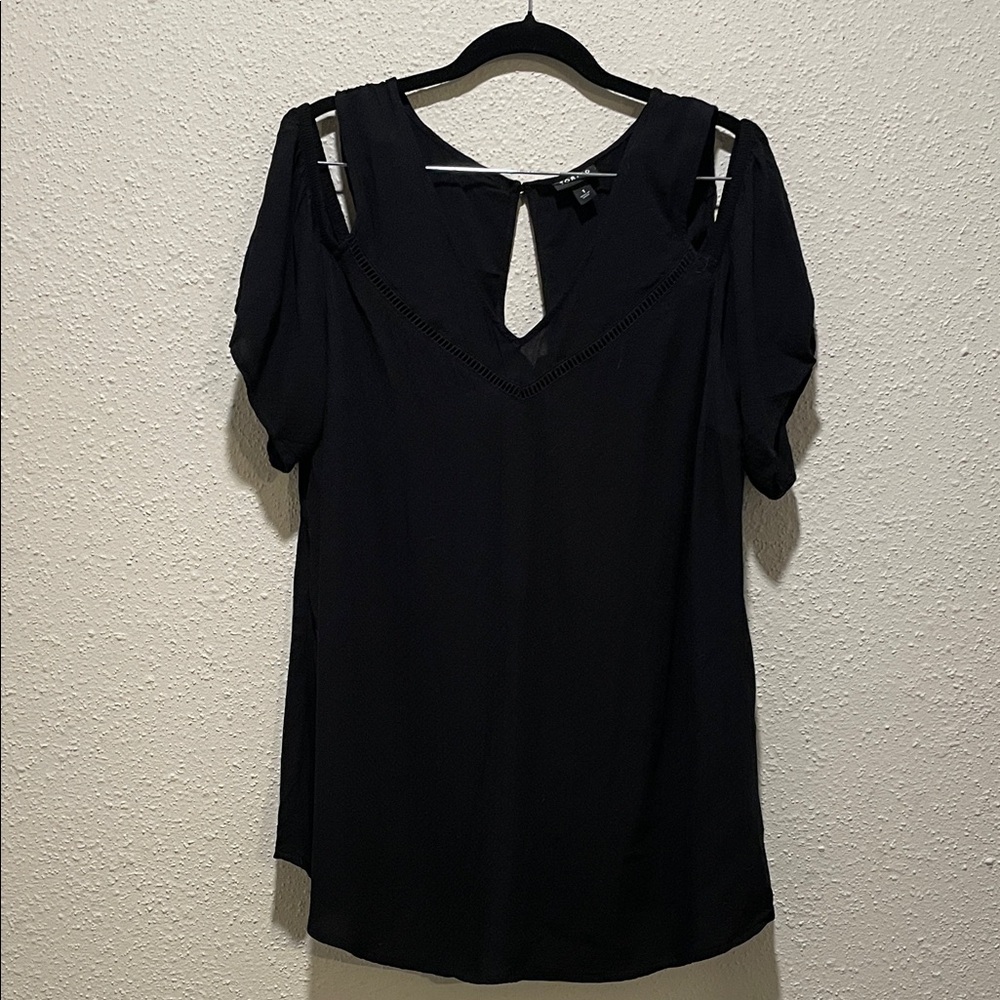 Torrid Black Cold Shoulder Blouse